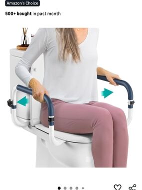 Toilet Safety Support Rails - White Frame